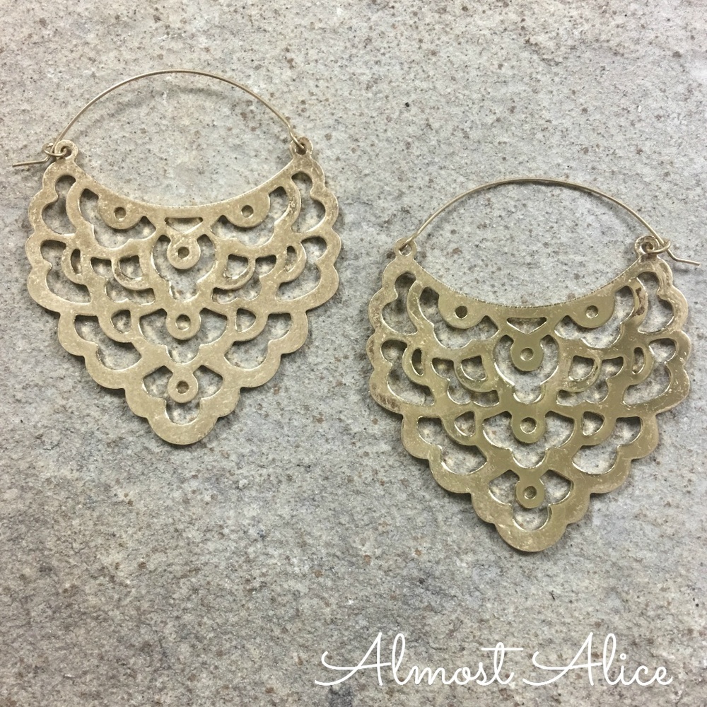 Large Gold Boho Statement Earrings